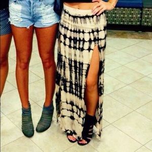 Blue life slit skirt